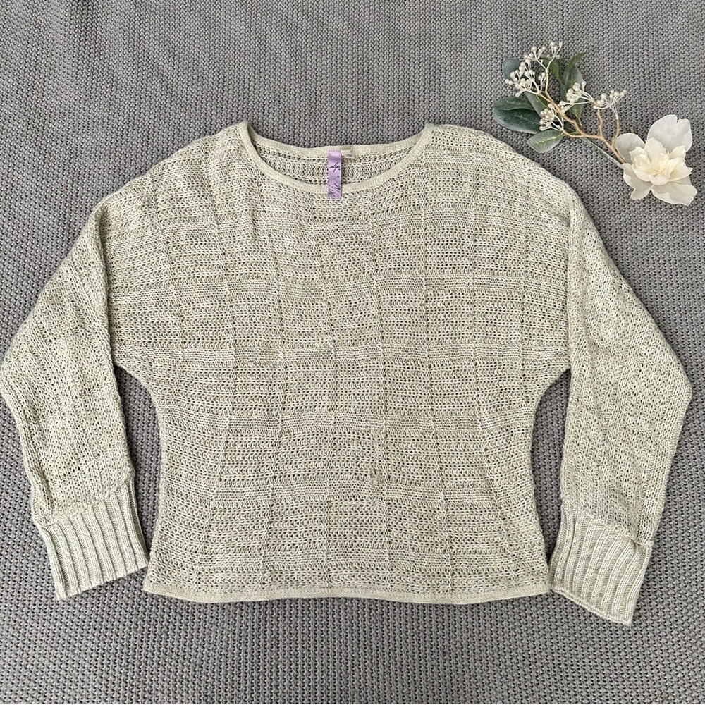 3/$20 ALGA Loose Fit Cream Beige Sweater